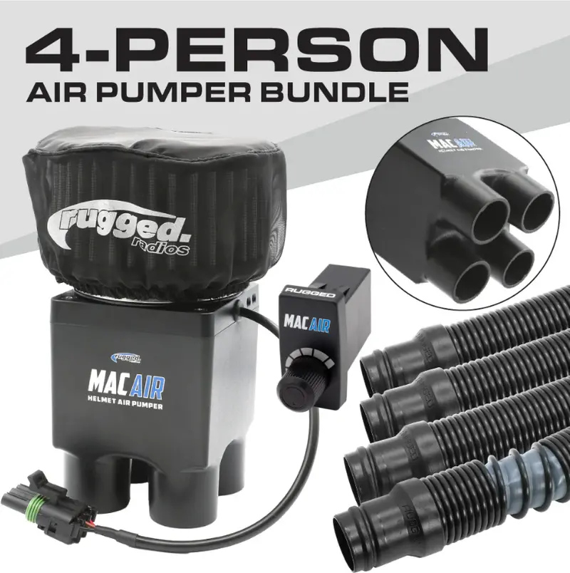 Rugged Radios Mac Air 4-Person Helmet Air Pumper Bundle W/ Vsc & Hoses 1