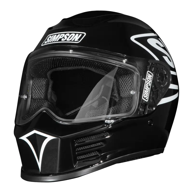 Simpson Motorcycle Speed Bandit Full Face Helmet 12 O'clock Black Xs 1