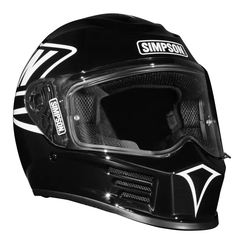 Simpson Motorcycle Speed Bandit Full Face Helmet 12 O'clock Black Xs 2