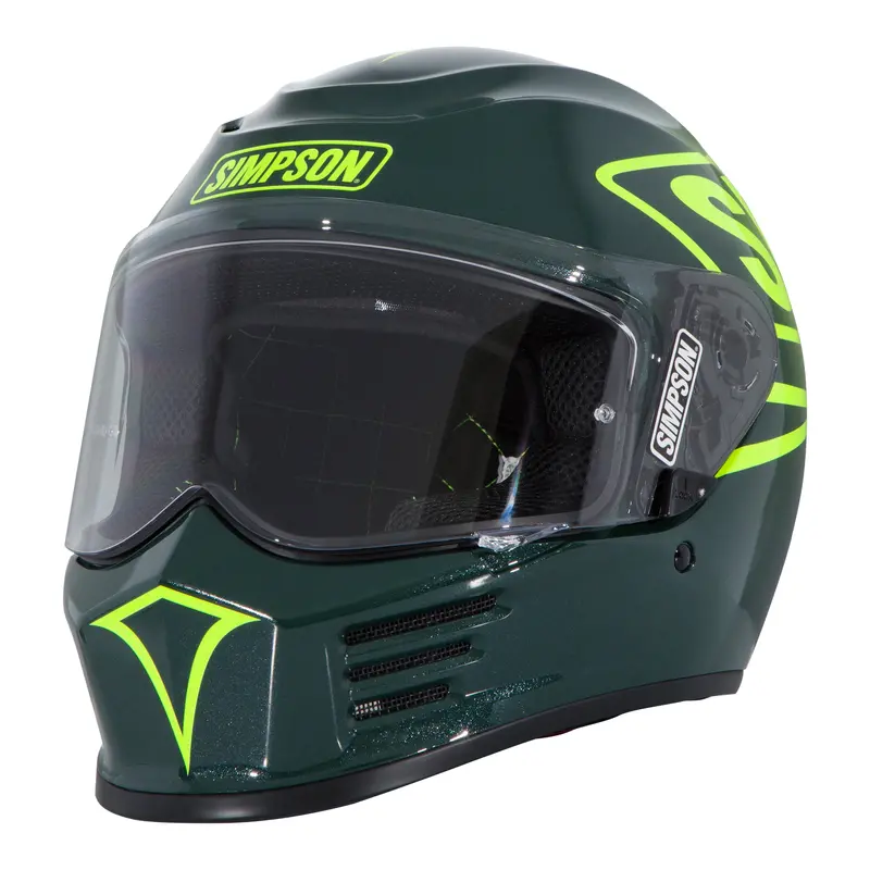 Simpson Motorcycle Speed Bandit Full Face Helmet 12 O'clock Green Xs 1