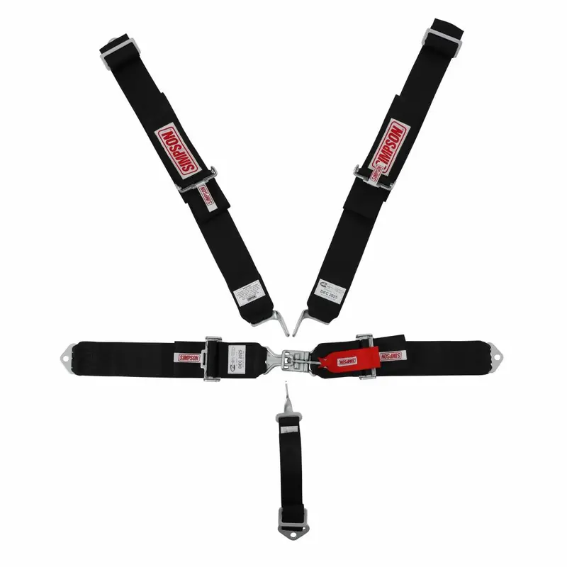 Simpson Racing Std. Latch & Link 5Pt. Harness - Black - 3" Military Webbing 1