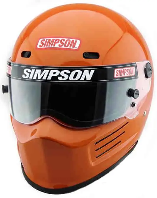 Simpson Racing Super Bandit Motorcycle/Race Helmet Safety Orange-Large-Dot/Snell 1