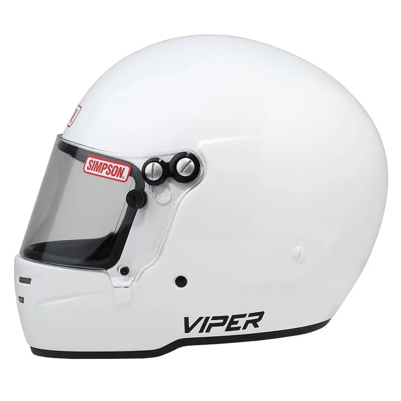 Simpson Sa2020 Viper Motorcycle / Racing Helmet Gloss White - Xxl - Dot/Snell 2