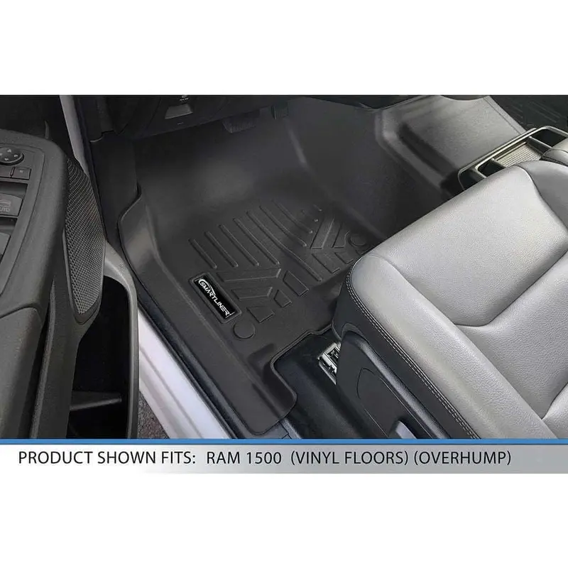 Smartcoverage™ Custom Fit Floor Liners For 2019 - 2024 Ram 1500 Crew Cab Vinyl Floor With 1St Row Bench Seat 2