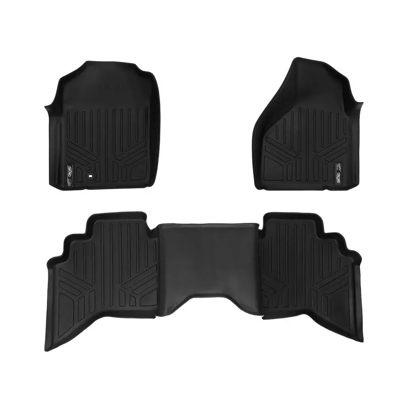 Smartliner Custom Fit Floor Liners For 2002-2008 Dodge Ram 1500 Quad Cab / 2003-2009 Ram 2500/3500 Quad Cab Bench Seat With Oth Coverage 1