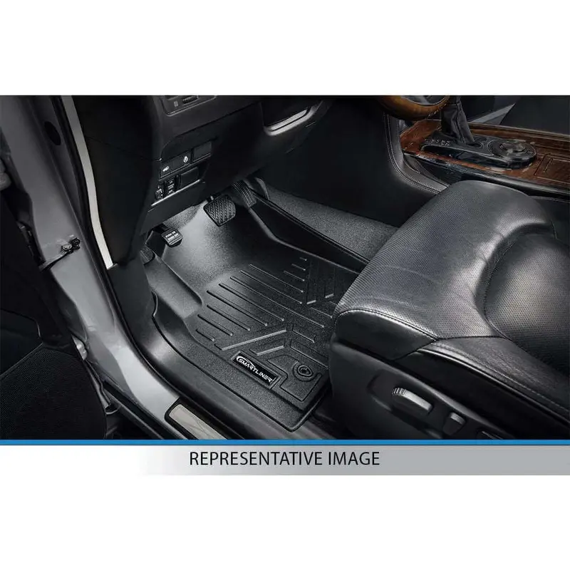 Smartliner Custom Fit Floor Liners For 2002-2008 Dodge Ram 1500 Quad Cab / 2003-2009 Ram 2500/3500 Quad Cab Bench Seat With Oth Coverage 3