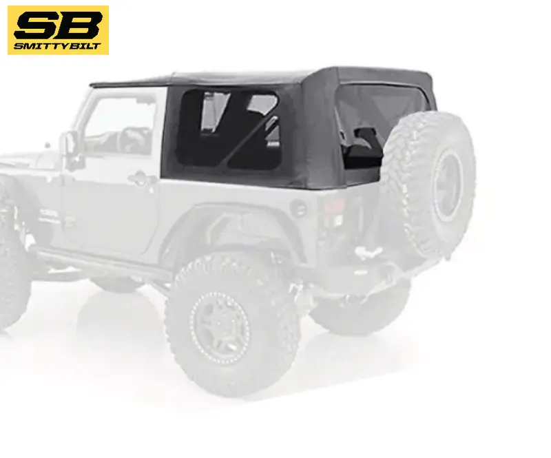 Smittybilt Black Soft Top W/Tinted Windows For 2010-2018 Jeep Wrangler Jk 2Dr 1