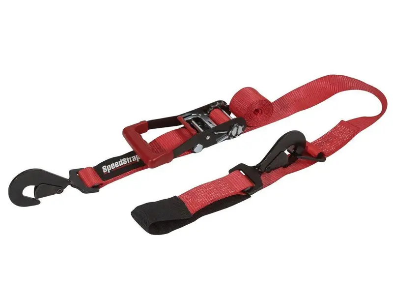 Speedstrap Red 2"X10' Ratchet Tie-Down W/ Floating Snap Hook And Axel Strap 1