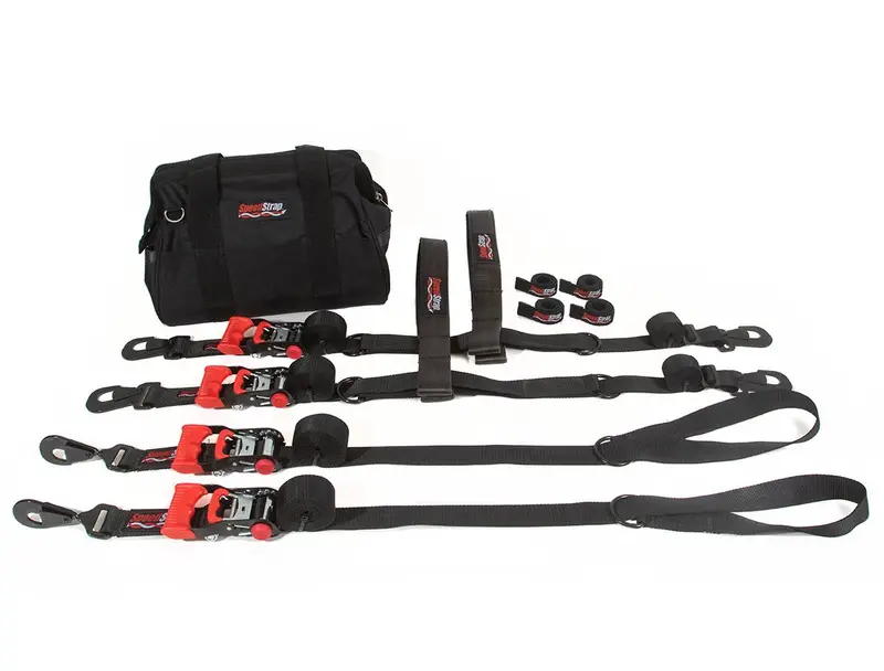 Speedstrap Ultimate Utv 1.5" Black Ratchet Strap Tire Tie-Down Kit 71720 1