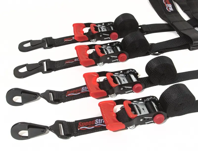 Speedstrap Ultimate Utv 1.5" Black Ratchet Strap Tire Tie-Down Kit 71720 2