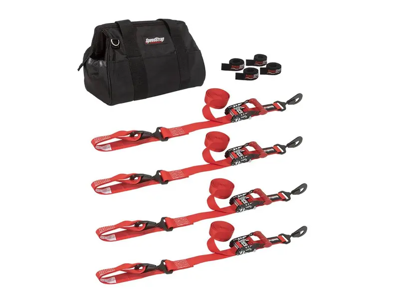 Speedstrap Utv/Sxs Kit 1.5″ Red Strap Ratchet Tie-Down Kit W/ Tool Bag 1