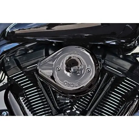 S&S Cycle Lava Chrome Stealth Teardrop Air Cleaner Kit For 2017-2023 Harley Davidson M8 Models 1