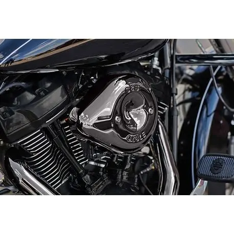 S&S Cycle Lava Chrome Stealth Teardrop Air Cleaner Kit For 2017-2023 Harley Davidson M8 Models 2