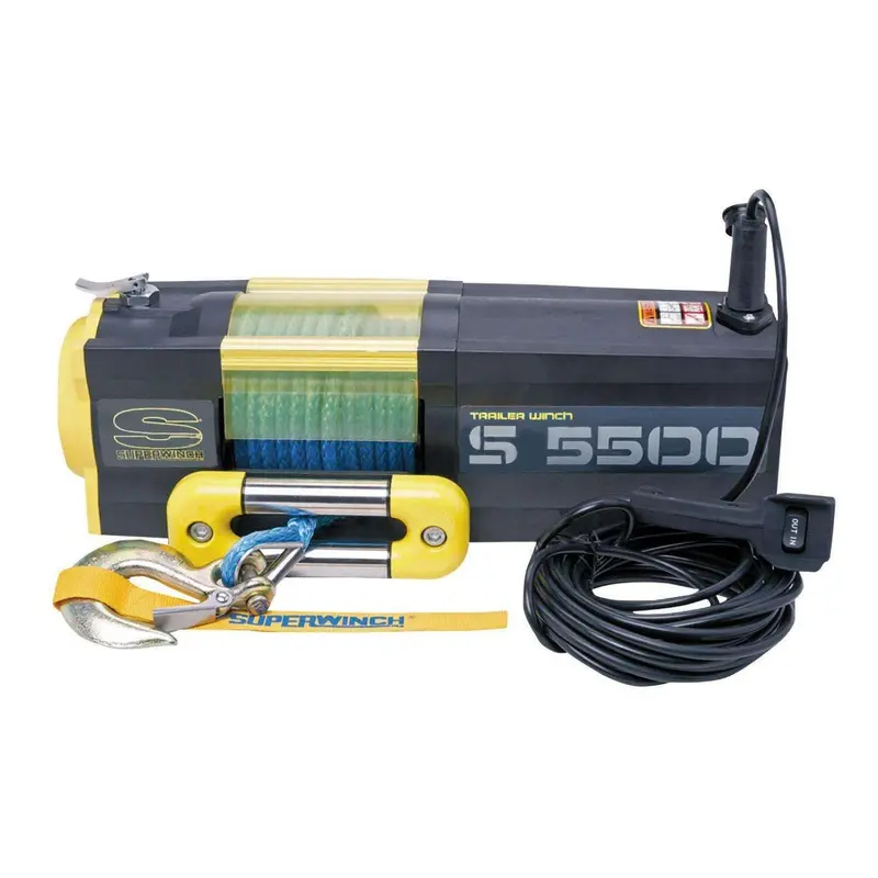 Superwinch S Series 12V 5500Lbs Winch Kit W/ 40Ft Synthetic Rope & Controller 1