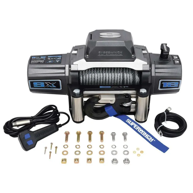 Superwinch Sx 12V 12000 Lbs Winch Kit W/ 85Ft Steel Wire Rope/Remote/Led Light 1