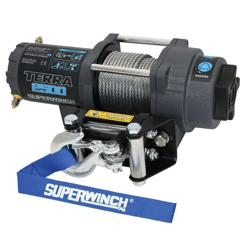 Superwinch Terra 2500 Lbs Powersports Winch Kit W/ 40Ft Steel Wire Rope & Remote 2