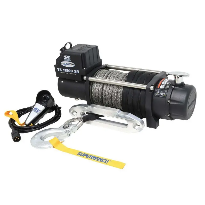 Superwinch Tiger Shark 12V 11,500 Lbs Winch Kit W/ 80 Ft Synthetic Rope & Remote 2