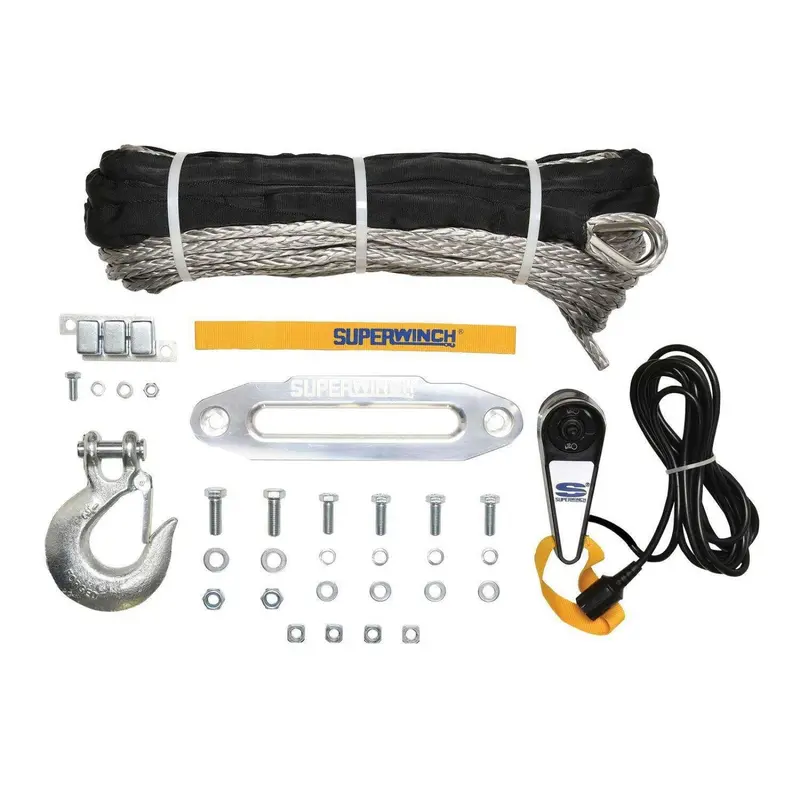 Superwinch Tiger Shark 9500 Lbs 12V Winch W/ 80 Ft Synthetic Rope & Controller 2