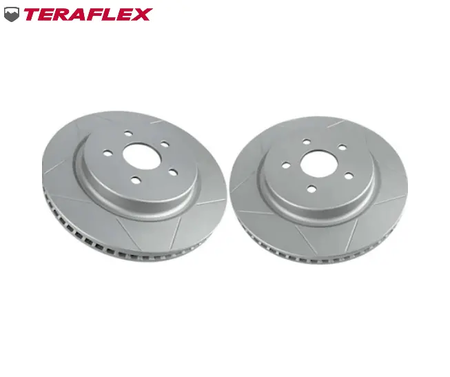 Teraflex Big Brake Rear Rotors Slotted 14'' X 1.25'' 5X5 For 07-18 Jeep Wrangler 1