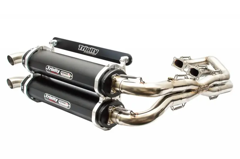 Trinity Racing Black Full System Dual Exhaust For 2015-2023 Rzr 1000 Xp/Xp4 1
