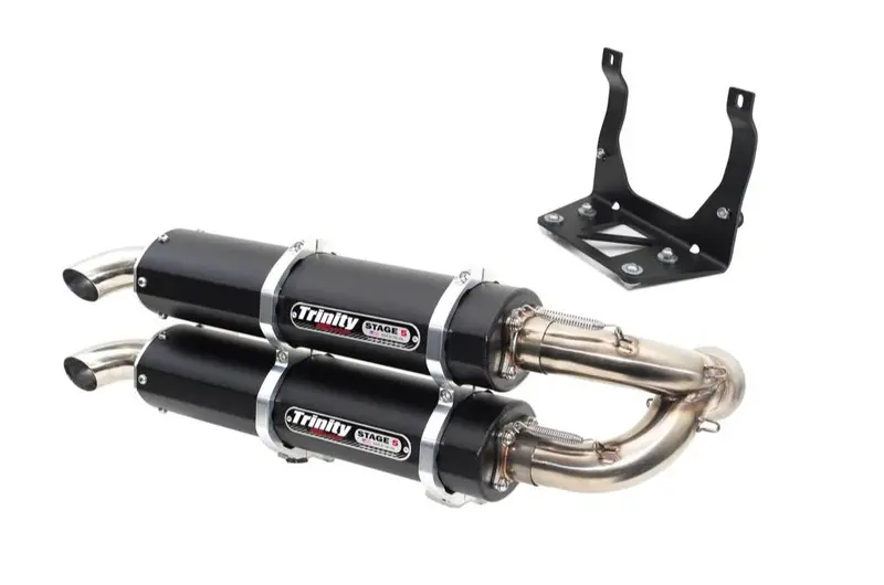 Trinity Racing Slip-On Black Dual Exhaust For 17-23 Can-Am Maverick X3 1