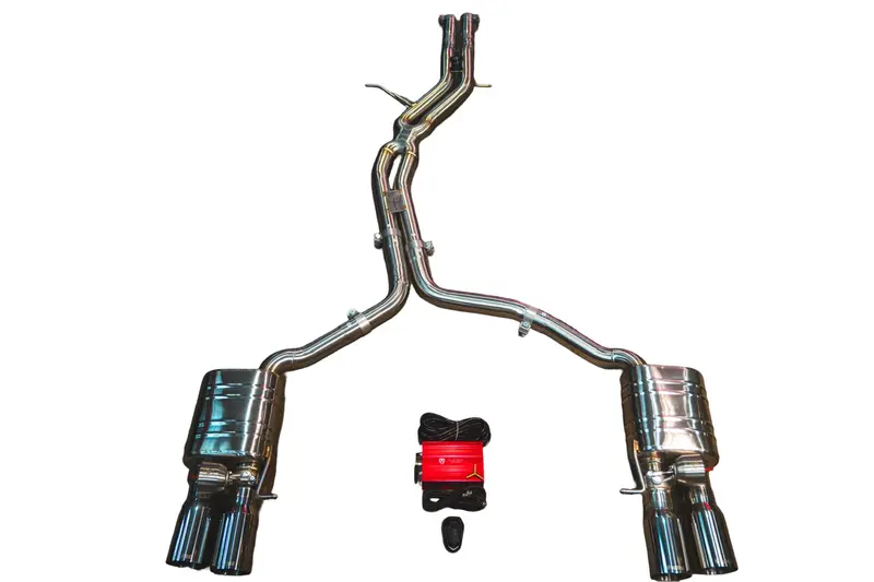 Valvetronic Audi B8, B8.5 S4, S5 3.0, 4.2L Catback T304 Ss 3.5" Tips Aud.B8.S4.Vses.Br.Brsh 1