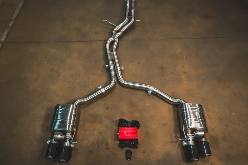 Valvetronic Audi B8, B8.5 S4, S5 3.0, 4.2L Catback T304 Ss 3.5" Tips Aud.B8.S4.Vses.Br.Brsh 2