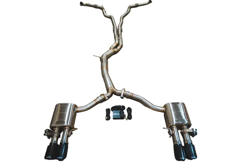 Valvetronic Audi B9 S4,S5 3.0L Catback T304 Ss Forged Carbon 3.5" Tips Aud.B9.S4.Vses.Br.Fc 1