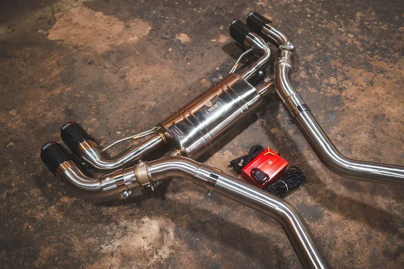 Valvetronic Bmw G20, M340i 3.0L Catback, Grade 5 Titanium, Forged Carbon 3.5" Tips Bmw.G20.M340i.Vses.Ti.Fc 2