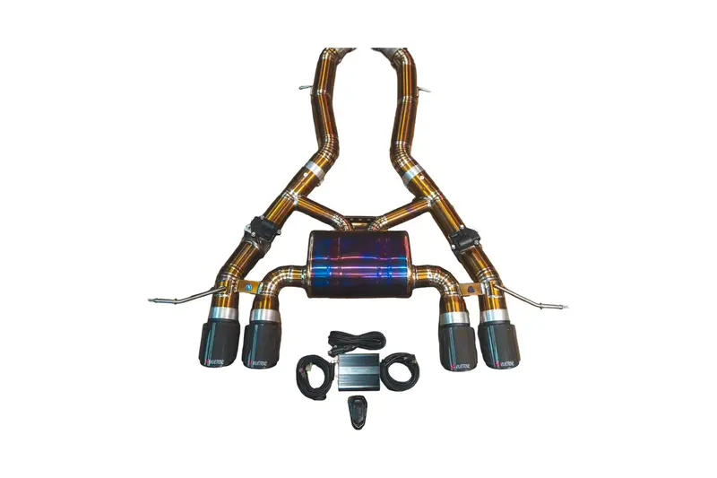 Valvetronic Bmw G87, M2 3.0L Axleback, Grade 5 Titanium, Carbon Fiber 4.0" Tips Bmw.G87.M2.Axl.Ti.Rc 1