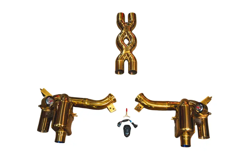 Valvetronic Ferrari Gtc 4 Lusso 6.3L Catback, T304 Ss Anodized Gold Oem Style Tips Fer.Gtc4.Vses.Ag 1