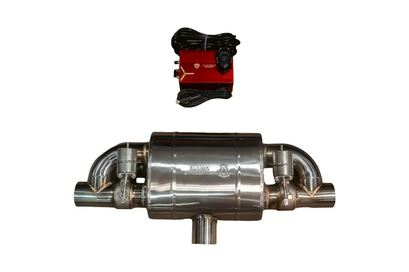 Valvetronic T Style Universal Muffler Kit Single Inlet Dual 63Mm 2.5" Uvm.63Mm.Tstyle.X1 1
