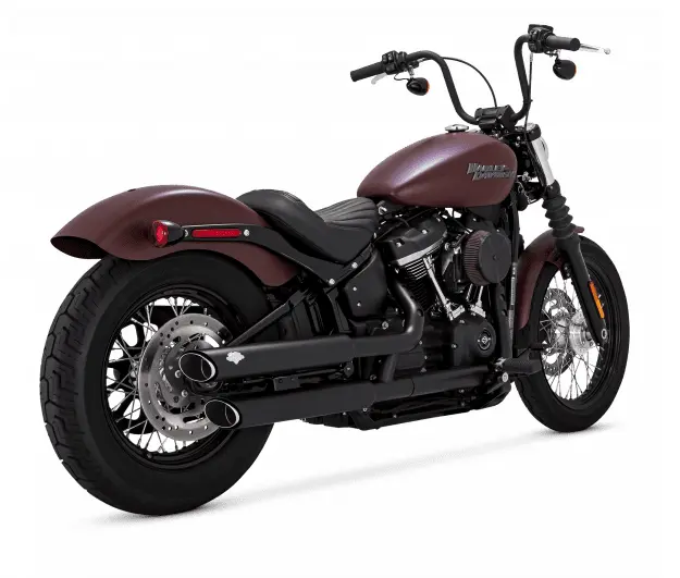 Vance & Hines Black Twin Slash 3" Slip-Ons For 2018-2023 Harley Davidson Softail 1