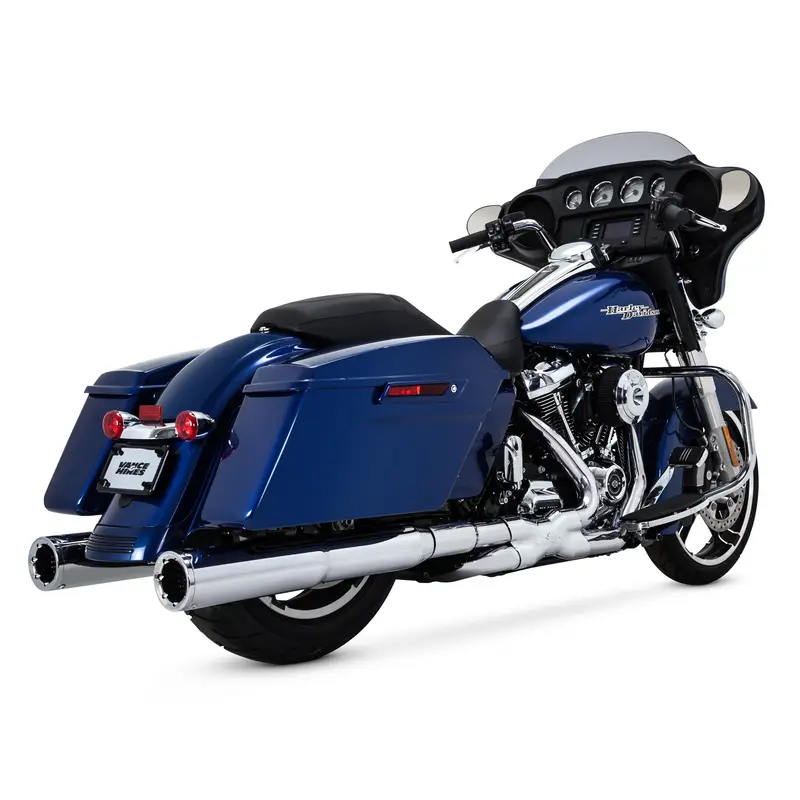 Vance & Hines Chrome Power Dual Head Pipes For 2017-2023 Harley Davidson Touring 1