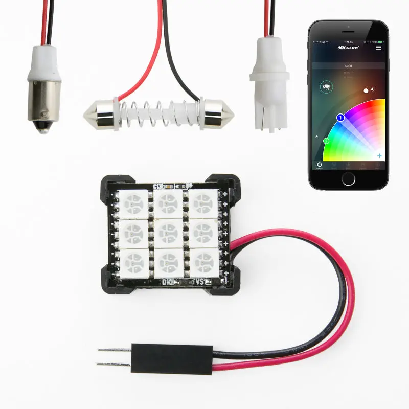 Xk Glow Rgb Festoon Led Panel Xkchrome Bluetooth App Controlled Dome Bulb 1