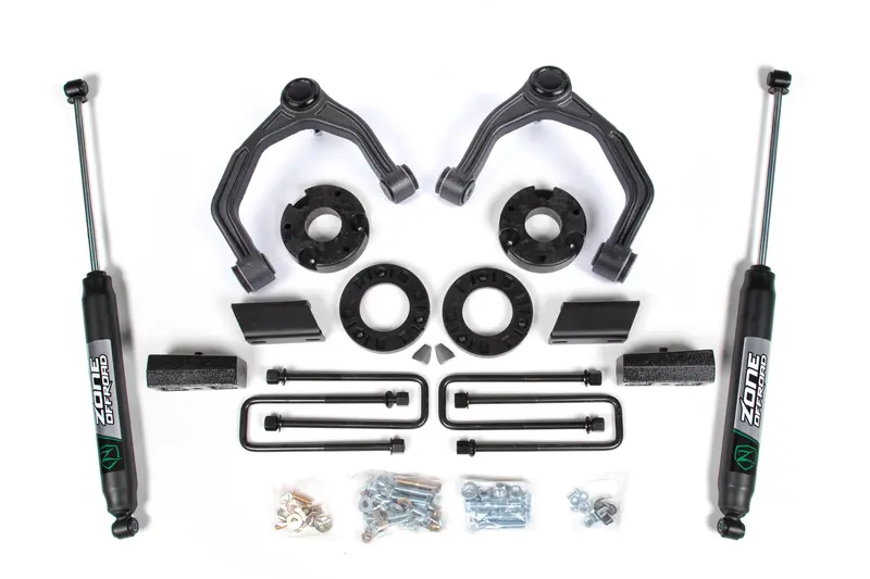 Zone Offroad 3.5 Inch Lift Kit With Nitro Shocks And Front Upper Control Arms For 2019-2024 Chevy/Gmc Silverado/Sierra 1500 4Wd 1