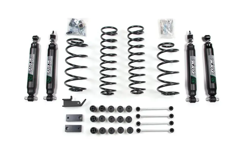 Zone Offroad 4.25 Inch Combo Lift Kit With Nitro Shocks And Front Sway Bar Links For 1997-2006 Jeep Wrangler Tj 1