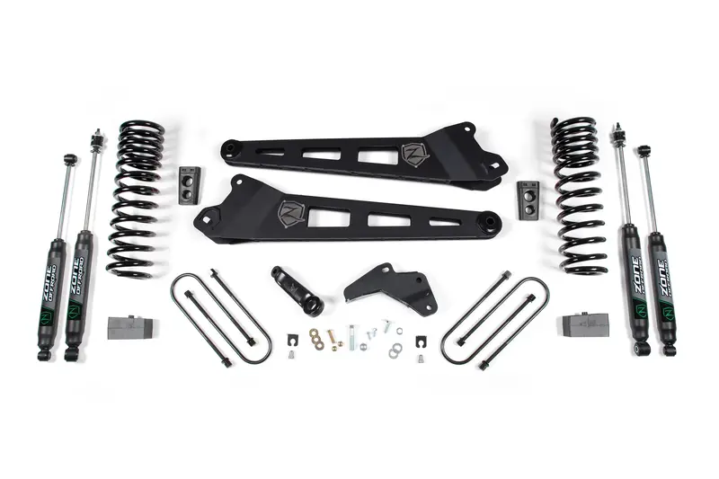 Zone Offroad 4.5 Inch Lift Kit With Radius Arms And Nitro Shocks For 2013-2018 Ram 3500 4Wd 6.7L Cummins 1