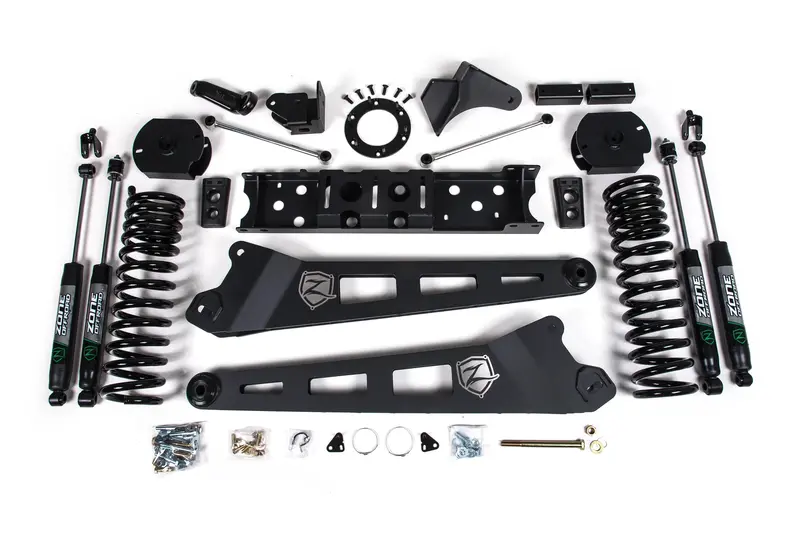 Zone Offroad 4.5 Inch Radius Arm Lift Kit With Nitro Shocks For 2019-2022 Ram 2500 4Wd 6.7L Cummins 1