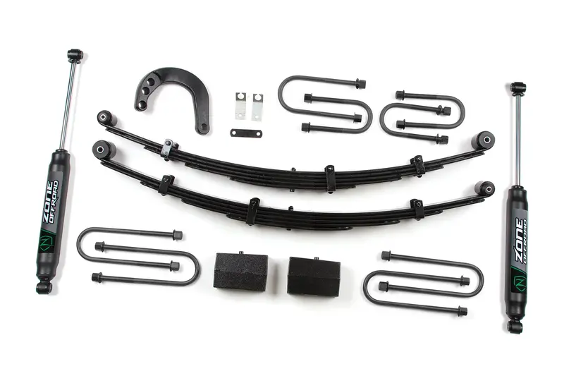 Zone Offroad 4 Inch Leaf Spring Lift Kit With Nitro Shocks For 1977-1987 Chevy/Gmc K20/K2500 4Wd 3/4 Ton Truck/Suv 1
