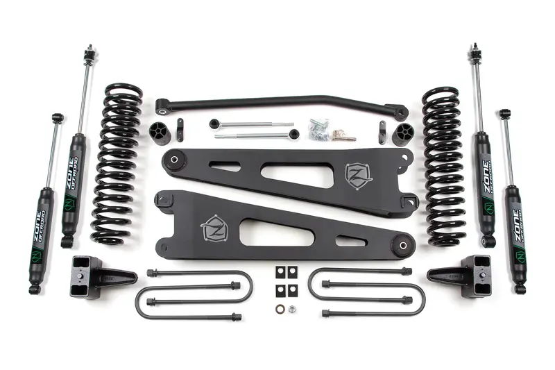 Zone Offroad 4 Inch Lift Kit Radius Arm With Nitro Shocks For 2005-2007 Ford F-250/F-350 6.0L 4Wd 1
