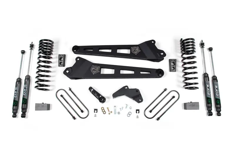 Zone Offroad 4 Inch Lift Kit With Nitro Shocks And Radius Arms For 2013-2018 Ram 3500 5.7L/6.4L 4Wd Gas 1