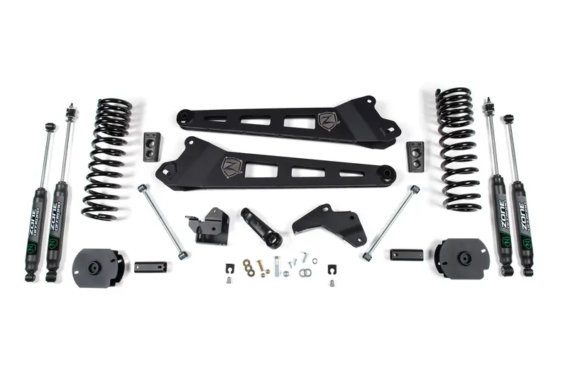 Zone Offroad 4 Inch Radius Arm Lift Kit With Nitro Shocks For 2014-2018 Ram 2500 6.4L 4Wd W/O Rear Air Suspension 1