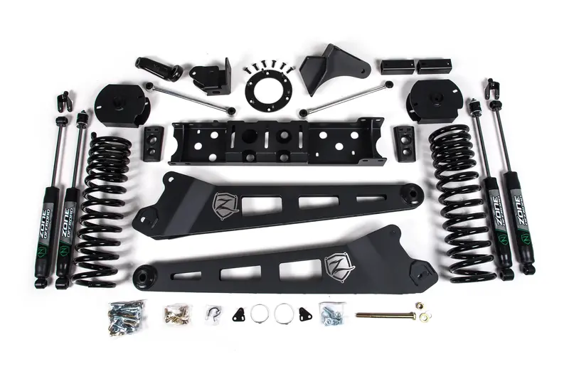 Zone Offroad 4 Inch Radius Arm Lift Kit With Nitro Shocks For 2019-2026 Ram 2500 6.4L 4Wd 1