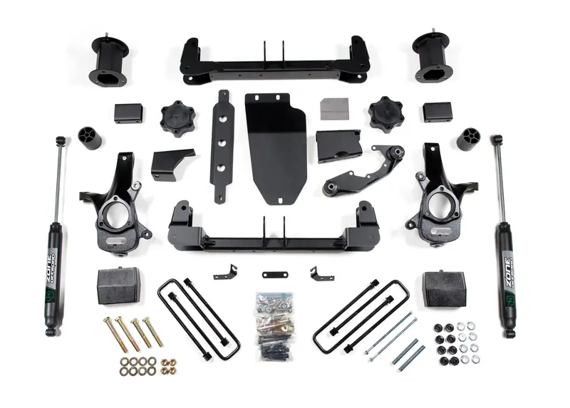 Zone Offroad 6.5 Inch Lift Kit With Nitro Shocks And Strut Spacers For 2014-2018 Chevy/Gmc Silverado/Sierra 1500 Stamped Steel/Aluminum Control Arms 1