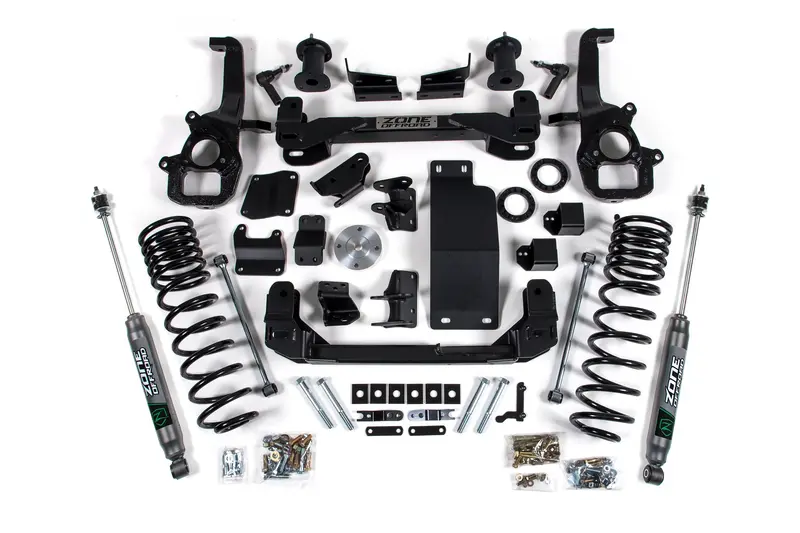 Zone Offroad 6 Inch Suspension Lift Kit With Nitro Shocks For 19-24 Ram 1500/Rebel 4Wd Without Factory 22 Inch Wheels 1