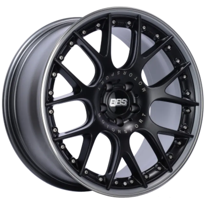 Bbs Ch-Rii Satin Black & Platinum Lip Alloy Wheel – 20X9, 5X112, Et30, 66.5Mm Cb, Stainless Steel Rim Prot 1