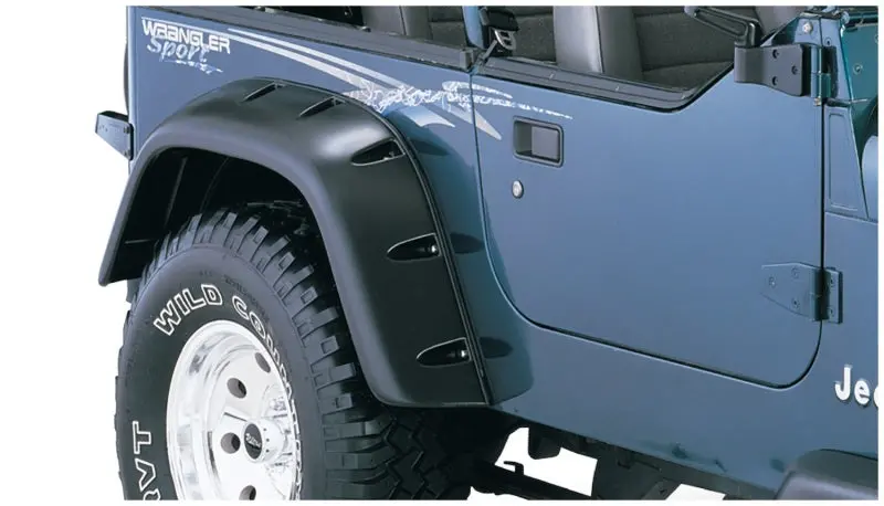 Bushwacker Cut-Out Style Fender Flares For 1987–1995 Jeep Wrangler Yj – 2-Piece Black Kit (Cutting Optional) 1
