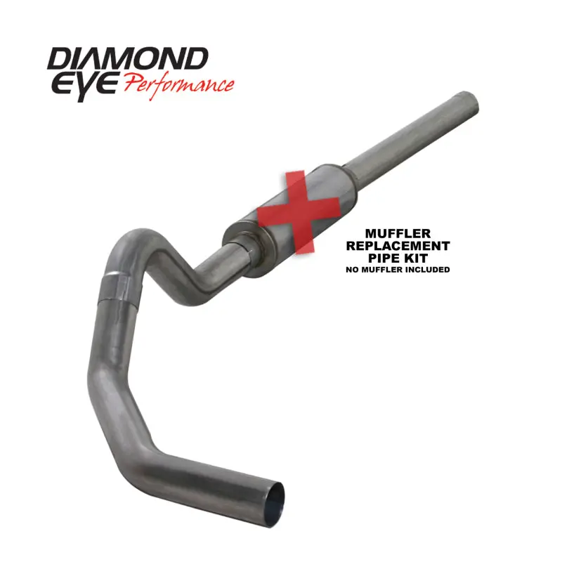 Diamond Eye 4-Inch Stainless Steel Replacement Exhaust Pipe Kit For 2004.5–2007.5 Dodge Cummins 6.0L 2