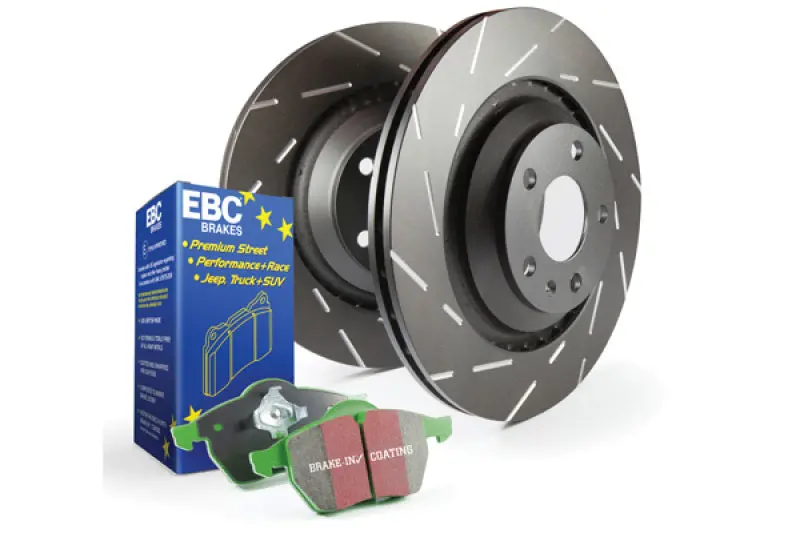 Ebc Greenstuff Brake Pad And Usr Drilled & Slotted Rotor Kit – Street Performance Package 1